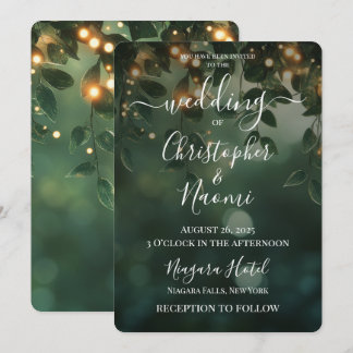 Skapa Löv och Ljus för egen Grönt Inbjudningar