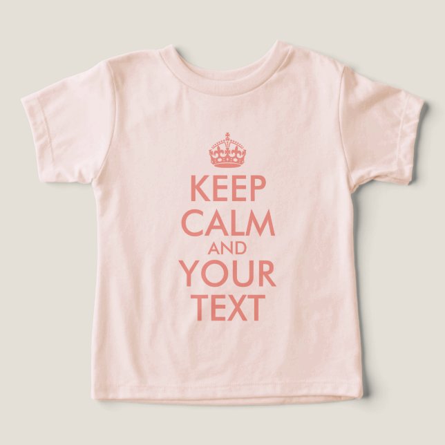 Skapa Lugn för egen Peach Rosa Behålla T Shirt (Design Framsida)