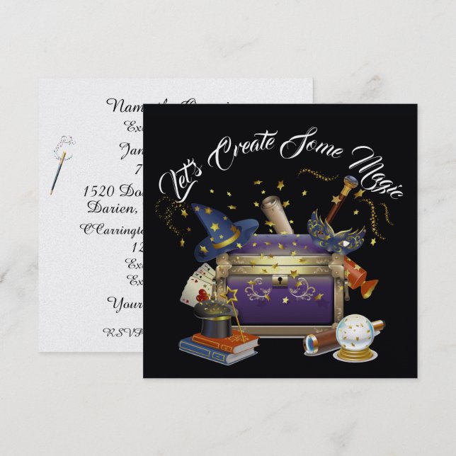 Skapa Magic 3-inbjudan Inbjudningar (Fram/baksida)