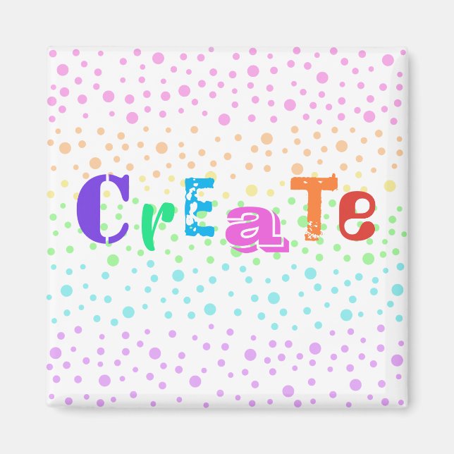 Skapa med Rainbow Polka dots Magnet (Framsidan)
