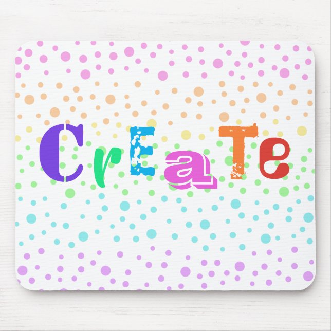 Skapa med Rainbow Polka dots Mouse Pad Musmatta (Framsidan)