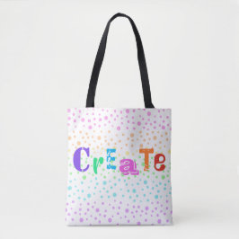 Skapa med reglaget Rainbow Polka dots Tote Tygkasse