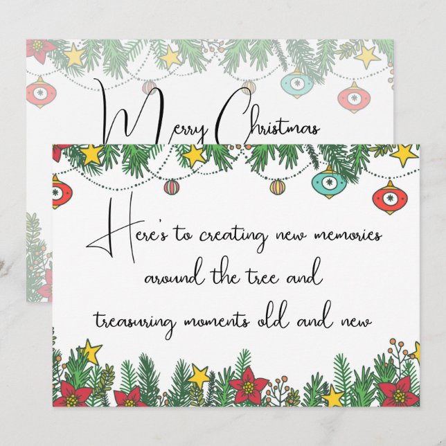 Skapa minnen runt Träd Julkort (Fram/baksida)