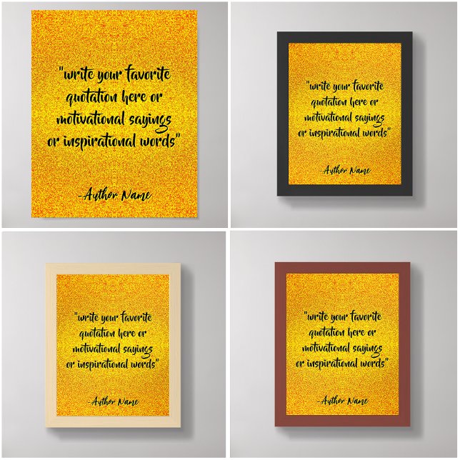 Skapa Modern svart och Guld-citat Poster (Custom Black and Gold Quote Posters)