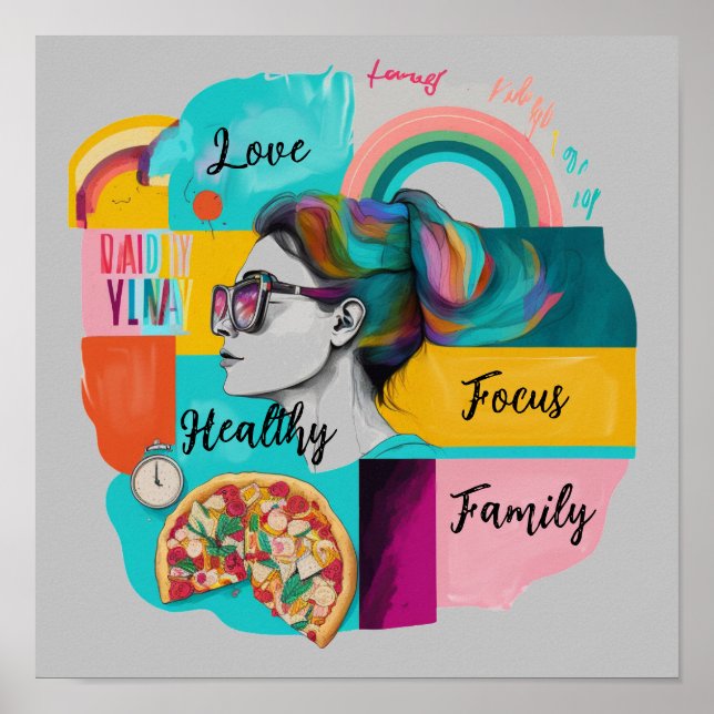 Skapa My Dream Life: A Grått Vision Board Poster (Framsidan)