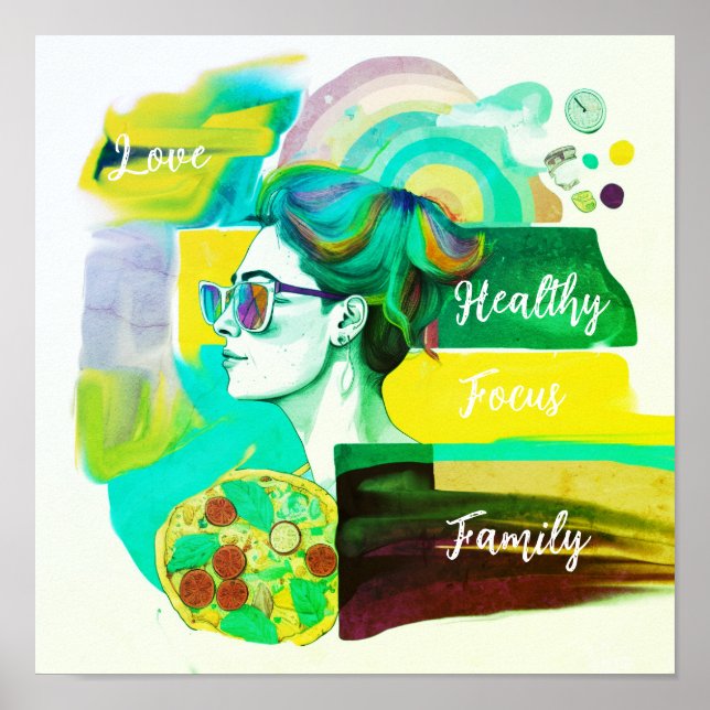 Skapa My Dream Life: Gult Vision Board Poster (Framsidan)