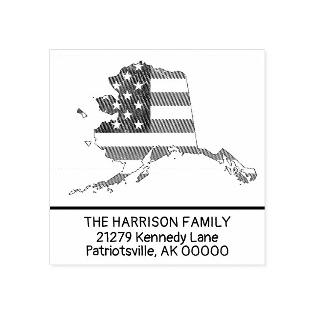 Skapa Namn Alaska-Returadressen för egen familj Stämpel (Tryck)