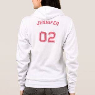 Skapa Namn Jersey Number Womens Fullt Zip T Shirt