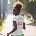 Skapa Namn Jersey-nummer V-Nacke Slim-passning för T Shirt<br><div class="desc">Skapa din egen anpassningsbar, personlig, coola snyggt rosa typografi / font / script, monogrammad spelare namn jersey number white, mode, slim fit, 100% combed ringspun jersey bomull, Women v-nacke t-shirt shirt shirt shirt shirt shirt shirt shirt shirt shirt. Skriv bara in ditt namn/din namn och ditt arraynummer för att anpassa....</div>