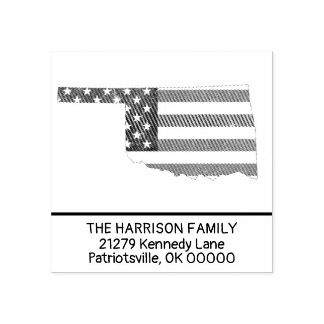 Skapa Namn Oklahoma-Returadressen i den egna famil Stämpel (Tryck)