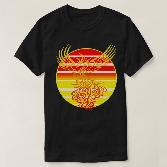 Skapa ny Phoenix- och Retro-soluppseendekonst T Shirt (Design framsida)