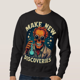 Skapa nya upptäckter - Mad Scientist Skull Art Lång Ärmad Tröja