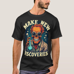 Skapa nya upptäckter - Mad Scientist Skull Art T Shirt