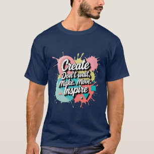 Skapa och inspiration - djärv metallisk motiv t shirt