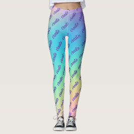 "Skapa" Pastellns regnbågsövertoning Leggings