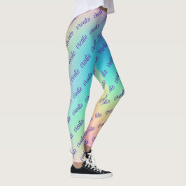 "Skapa" Pastellns regnbågsövertoning Leggings