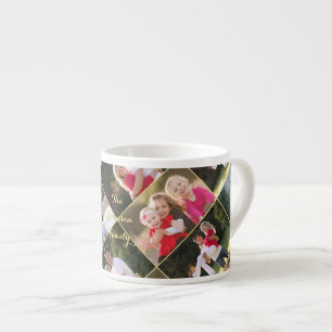Skapa Personlig 5 Photo Collage Guld Monogram Espressomugg