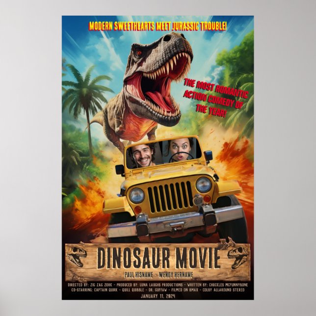 Skapa Personlig Dinosaur Äventyr Movie Poster (Framsidan)