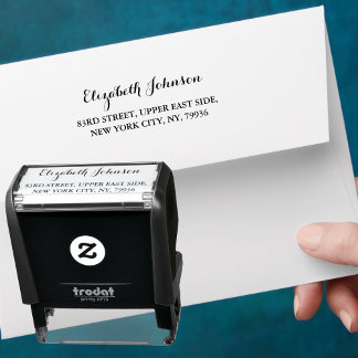 Skapa Personlig Elegant Namn Returadress Självfärgande Stämpel