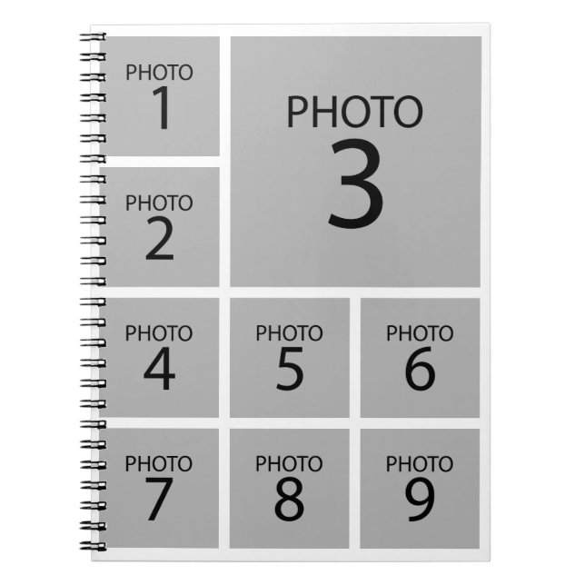 Skapa Personlig för kollage-mall 9 PHOTO Anteckningsbok (Framsidan)