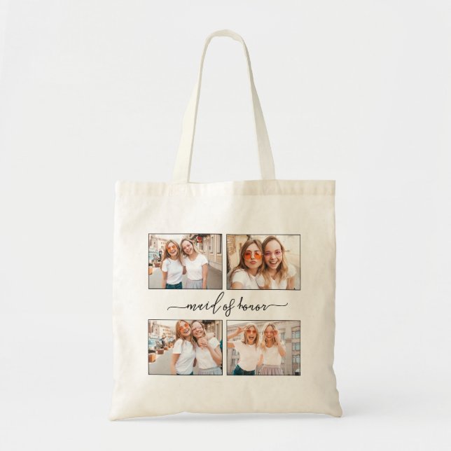 Skapa Personlig Fotokollage Maid of honor Tygkasse (Framsidan)