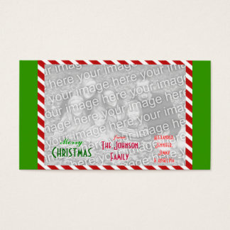 Skapa personlig God jul-familjfoto Visitkort