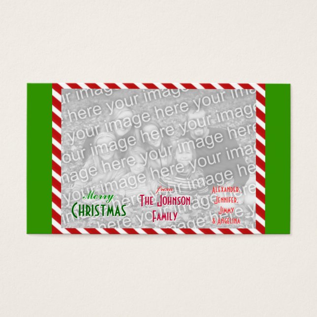 Skapa personlig God jul-familjfoto Visitkort (Framsidan)