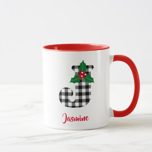 Skapa Personlig Namn Initial J-jul Mugg (Höger)