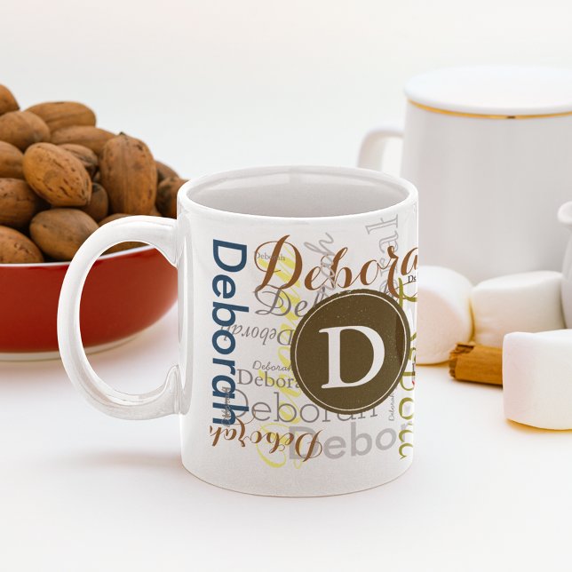 Skapa personlig Namn & initial typografi Kaffemugg (Skapare uppladdad)