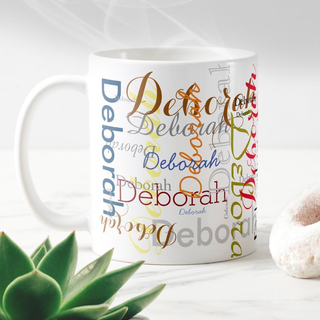 Skapa personlig namn typografi kaffemugg (Skapare uppladdad)