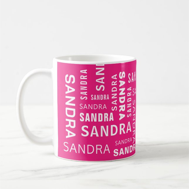 Skapa Personlig Namn Typography-Rosa Kaffemugg (Vänster)