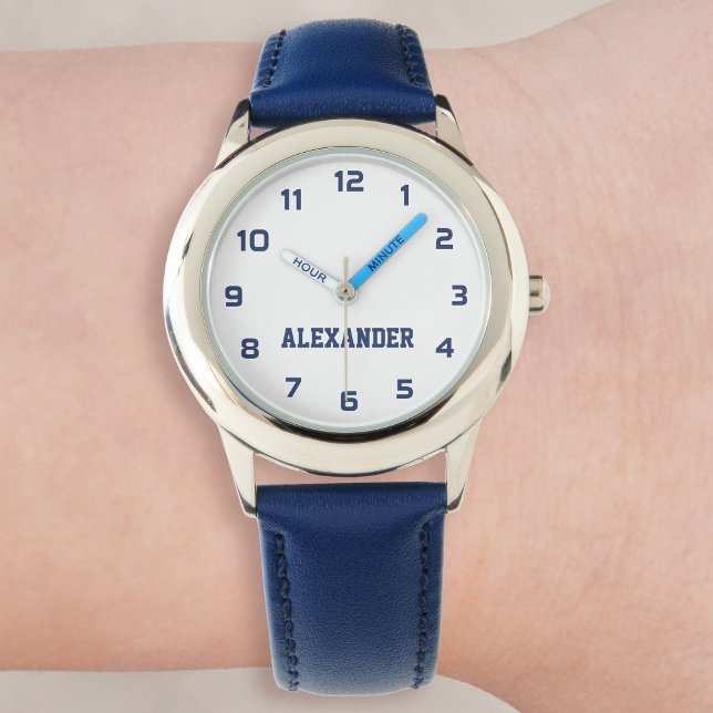 Skapa Personligen Eget namn - blå Armbandsur (Skapare uppladdad)
