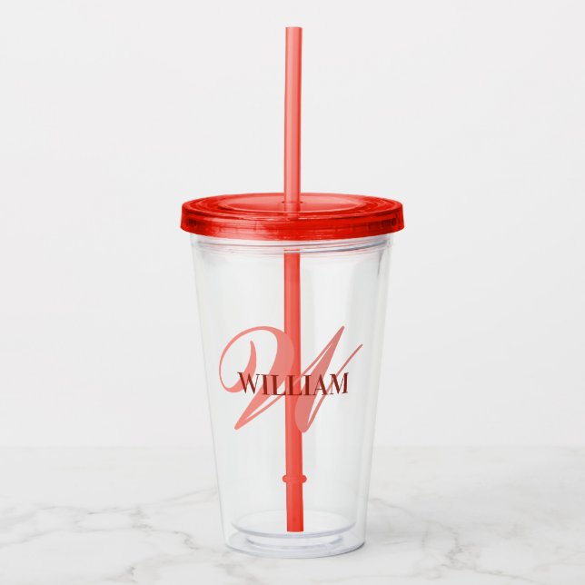 Skapa Personligen Monogram Namn Black Take Away Mugg (Framsida)