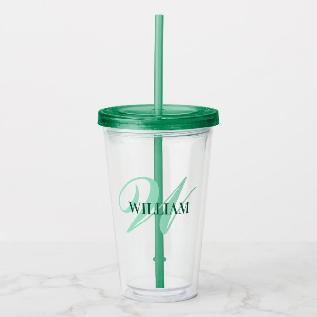 Skapa Personligen Monogram Namn Black Take Away Mugg (Framsida)