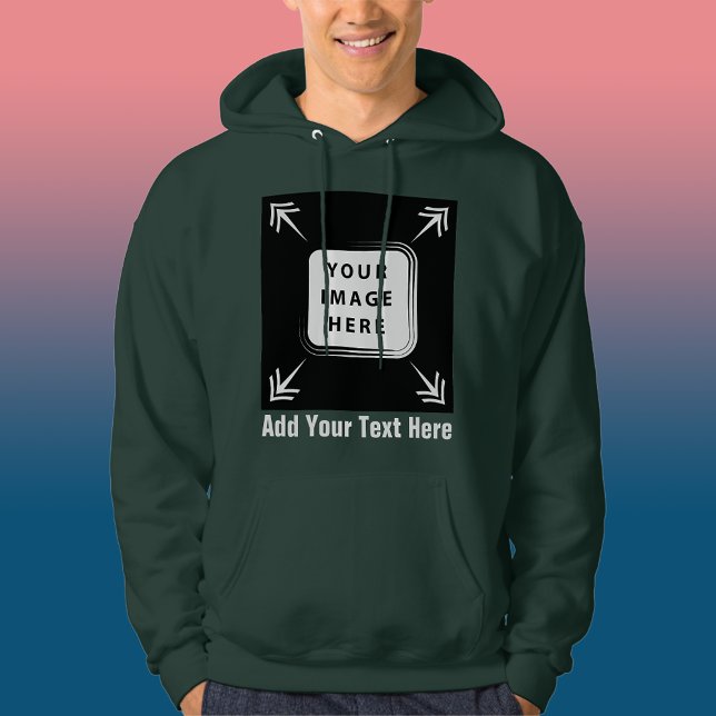 Skapa Personliger för egna Anpassningsbar Hoodie (Create your own template by uploading and adding your logo to a modern, elegant image design Custom)