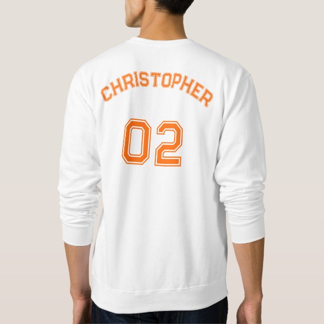 Skapa Player Namn Jersey Number Classic Crewnacke Lång Ärmad Tröja (Baksida)