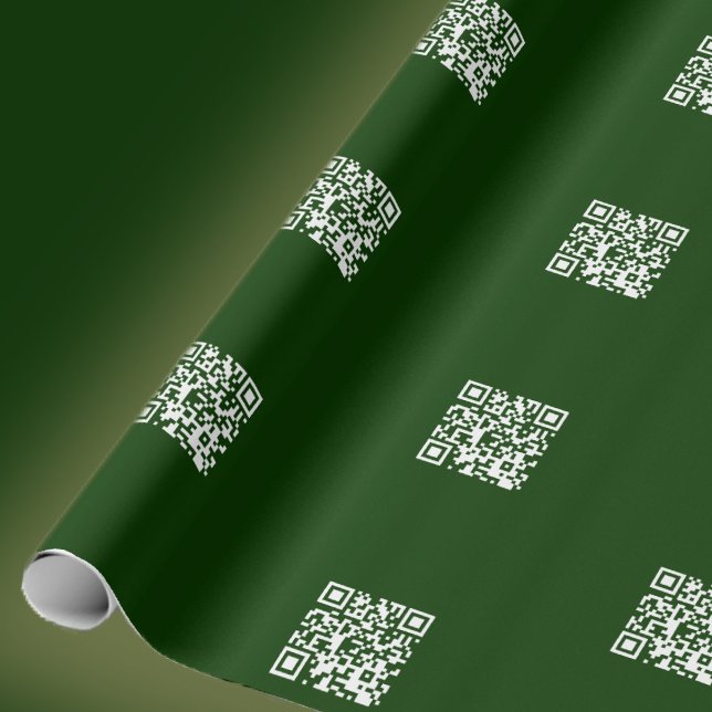 Skapa QR-kod med rutigt mönster djupgrön direkt Presentpapper (Skapare uppladdad)