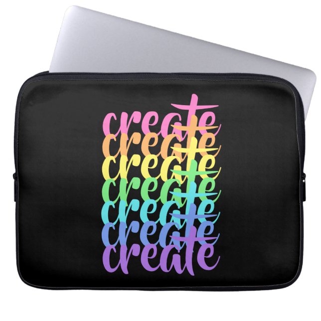 "Skapa" Rainbow Laptop sleeve (Framsidan)
