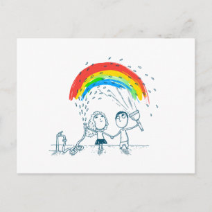 Skapa Rainbow tillsammans Kärlek par Vykort