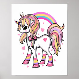 Skapa Regnbågsaffisch med Rosa Enhörning Poster