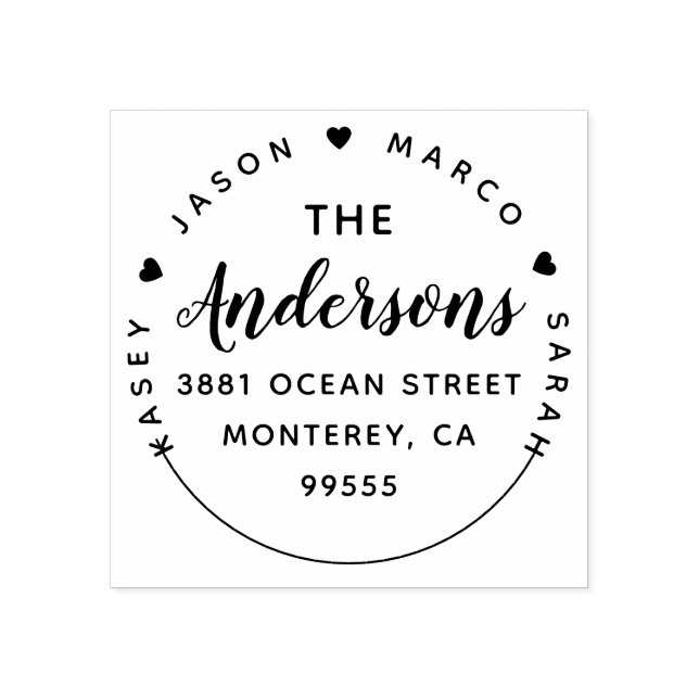 Skapa Returadressen Namn i Anpassningsbar Family Stämpel (Tryck)