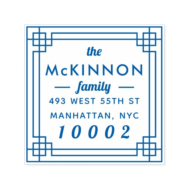 Skapa Returadressen Namn i din egen kvadratfamilj Självfärgande Stämpel (Design)