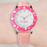 Skapa Rosan Personlig för anpassade namn, flickor Armbandsur<br><div class="desc">Skapa din egen personlig, flickors roligt rosa band, handklocka av rostfritt stål. Om du vill redigera den här designmallen redigerar du bara fälten som visas ovan. Du kan till och med lägga till mer text eller bilder, anpassa typsnitt och färg. Skapa en underbar, anpassningsbar vakt för den lilla prinsessan i...</div>