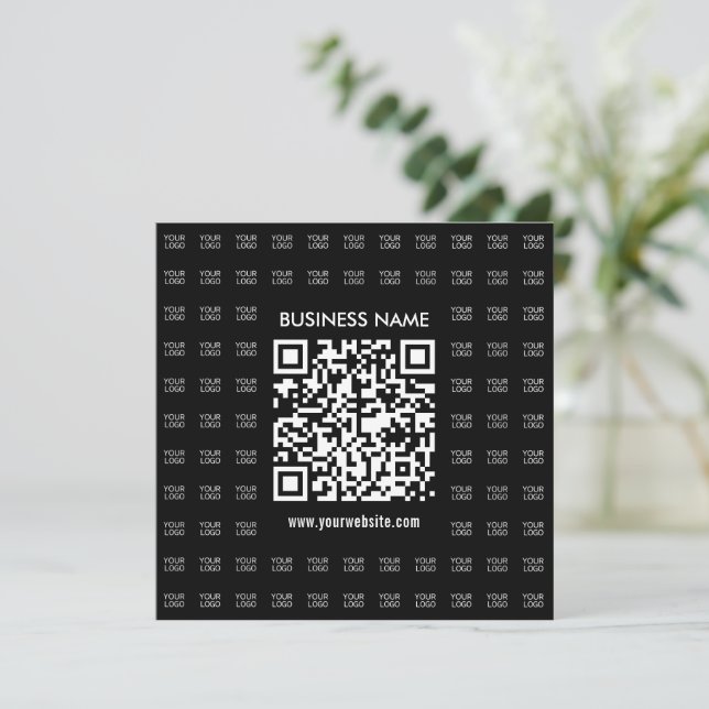 Skapa skannerbar QR-kod och Logotyp Mönster Anteckningskort (Stående Fram)
