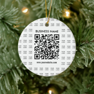 Skapa skannerbar QR-kod och Logotyp Mönster Julgransprydnad Keramik
