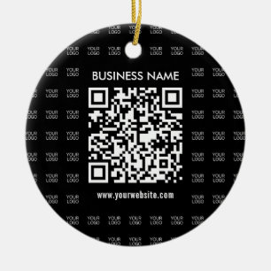 Skapa skannerbar QR-kod och Logotyp Mönster Julgransprydnad Keramik