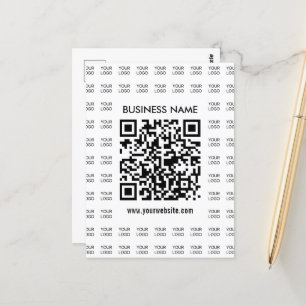 Skapa skannerbar QR-kod och Logotyp Mönster Vykort
