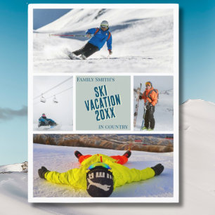 Skapa Ski-skidans vykort för semesterfoton