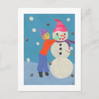 Skapa snögubbe vykort