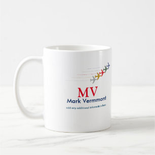 skapa snyggt-pilot, monogrammat kaffe mugg
